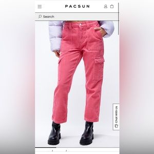 Pacsun LIGHT PINK Courdoury Elastic Waist Cargo Pants Size Medium Women’s